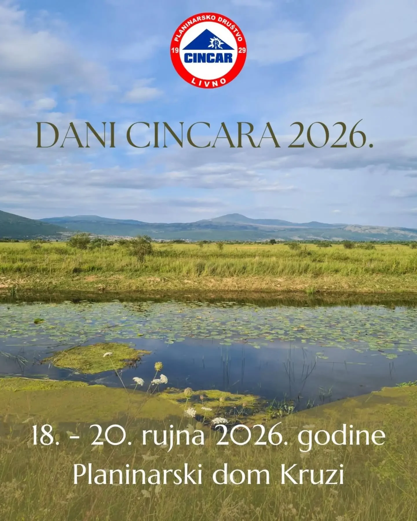 Dani Cincara 2026 poster, 18 to 20 September at Kruzi Mountain Lodge